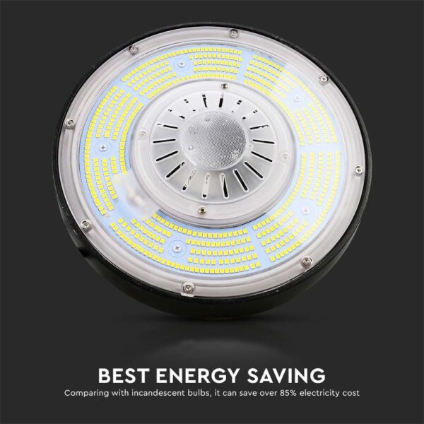 LED Καμπάνα 100W Dimmable V-TAC Pro Μαύρη 18500lm Φυσικό Λευκό 4000K IP65 – 7655