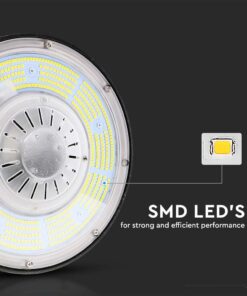 LED Καμπάνα 100W Dimmable V-TAC Pro Μαύρη 18500lm Φυσικό Λευκό 4000K IP65 – 7655