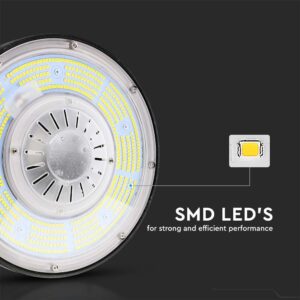 LED Καμπάνα 100W Dimmable V-TAC Pro Μαύρη 18500lm Φυσικό Λευκό 4000K IP65 – 7655