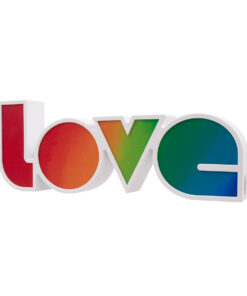 GloboStar® 76551 Μοντέρνο Επιτραπέζιο Διακοσμητικό Φωτιστικό LED Σήμανσης RAINBOW LOVE 2W με Διακόπτη On/Off & Καλώδιο Τροφοδοσίας USB – Μπαταρίας 3xAAA (Δεν Περιλαμβάνονται) Ψυχρό Λευκό 6000K