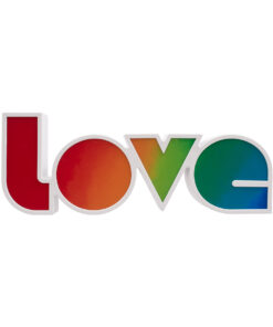 GloboStar® 76551 Μοντέρνο Επιτραπέζιο Διακοσμητικό Φωτιστικό LED Σήμανσης RAINBOW LOVE 2W με Διακόπτη On/Off & Καλώδιο Τροφοδοσίας USB – Μπαταρίας 3xAAA (Δεν Περιλαμβάνονται) Ψυχρό Λευκό 6000K