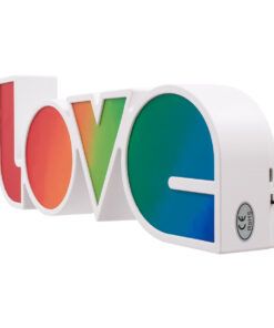 GloboStar® 76551 Μοντέρνο Επιτραπέζιο Διακοσμητικό Φωτιστικό LED Σήμανσης RAINBOW LOVE 2W με Διακόπτη On/Off & Καλώδιο Τροφοδοσίας USB – Μπαταρίας 3xAAA (Δεν Περιλαμβάνονται) Ψυχρό Λευκό 6000K