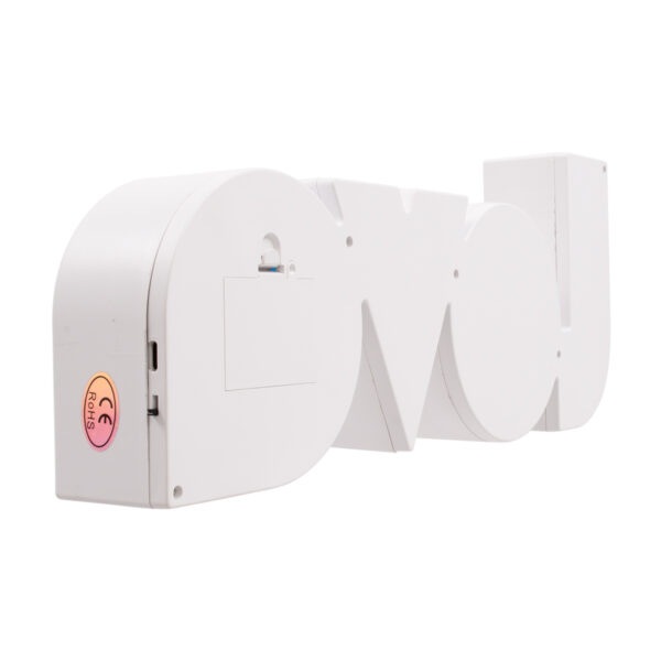 GloboStar® 76551 Μοντέρνο Επιτραπέζιο Διακοσμητικό Φωτιστικό LED Σήμανσης RAINBOW LOVE 2W με Διακόπτη On/Off & Καλώδιο Τροφοδοσίας USB – Μπαταρίας 3xAAA (Δεν Περιλαμβάνονται) Ψυχρό Λευκό 6000K