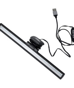 GloboStar® 76552 Φωτιστικό Οθόνης Anti-Glare E-Reading LED 5W 565lm DC 5V με Καλώδιο Τροφοδοσίας USB 2.0 & Ενσωματωμένο Χειριστήριο Εναλλαγής Χρωμάτων CCT Θερμό Λευκό 2700K – Φυσικό Λευκό 4500K – Ψυχρό Λευκό 6000K Dimmable Μαύρο Μ26 x Π4.5 x Υ4.5cm