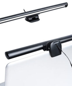 GloboStar® 76552 Φωτιστικό Οθόνης Anti-Glare E-Reading LED 5W 565lm DC 5V με Καλώδιο Τροφοδοσίας USB 2.0 & Ενσωματωμένο Χειριστήριο Εναλλαγής Χρωμάτων CCT Θερμό Λευκό 2700K – Φυσικό Λευκό 4500K – Ψυχρό Λευκό 6000K Dimmable Μαύρο Μ26 x Π4.5 x Υ4.5cm