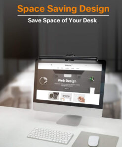 GloboStar® 76552 Φωτιστικό Οθόνης Anti-Glare E-Reading LED 5W 565lm DC 5V με Καλώδιο Τροφοδοσίας USB 2.0 & Ενσωματωμένο Χειριστήριο Εναλλαγής Χρωμάτων CCT Θερμό Λευκό 2700K – Φυσικό Λευκό 4500K – Ψυχρό Λευκό 6000K Dimmable Μαύρο Μ26 x Π4.5 x Υ4.5cm