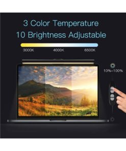 GloboStar® 76552 Φωτιστικό Οθόνης Anti-Glare E-Reading LED 5W 565lm DC 5V με Καλώδιο Τροφοδοσίας USB 2.0 & Ενσωματωμένο Χειριστήριο Εναλλαγής Χρωμάτων CCT Θερμό Λευκό 2700K – Φυσικό Λευκό 4500K – Ψυχρό Λευκό 6000K Dimmable Μαύρο Μ26 x Π4.5 x Υ4.5cm