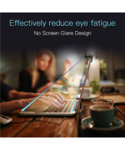 GloboStar® 76552 Φωτιστικό Οθόνης Anti-Glare E-Reading LED 5W 565lm DC 5V με Καλώδιο Τροφοδοσίας USB 2.0 & Ενσωματωμένο Χειριστήριο Εναλλαγής Χρωμάτων CCT Θερμό Λευκό 2700K – Φυσικό Λευκό 4500K – Ψυχρό Λευκό 6000K Dimmable Μαύρο Μ26 x Π4.5 x Υ4.5cm