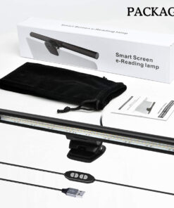 GloboStar® 76552 Φωτιστικό Οθόνης Anti-Glare E-Reading LED 5W 565lm DC 5V με Καλώδιο Τροφοδοσίας USB 2.0 & Ενσωματωμένο Χειριστήριο Εναλλαγής Χρωμάτων CCT Θερμό Λευκό 2700K – Φυσικό Λευκό 4500K – Ψυχρό Λευκό 6000K Dimmable Μαύρο Μ26 x Π4.5 x Υ4.5cm