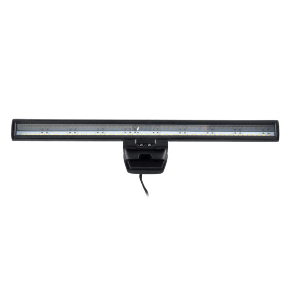GloboStar® 76552 Φωτιστικό Οθόνης Anti-Glare E-Reading LED 5W 565lm DC 5V με Καλώδιο Τροφοδοσίας USB 2.0 & Ενσωματωμένο Χειριστήριο Εναλλαγής Χρωμάτων CCT Θερμό Λευκό 2700K – Φυσικό Λευκό 4500K – Ψυχρό Λευκό 6000K Dimmable Μαύρο Μ26 x Π4.5 x Υ4.5cm