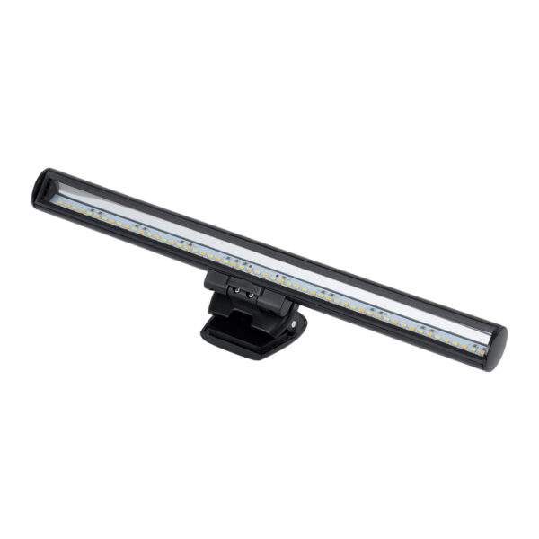 GloboStar® 76552 Φωτιστικό Οθόνης Anti-Glare E-Reading LED 5W 565lm DC 5V με Καλώδιο Τροφοδοσίας USB 2.0 & Ενσωματωμένο Χειριστήριο Εναλλαγής Χρωμάτων CCT Θερμό Λευκό 2700K – Φυσικό Λευκό 4500K – Ψυχρό Λευκό 6000K Dimmable Μαύρο Μ26 x Π4.5 x Υ4.5cm