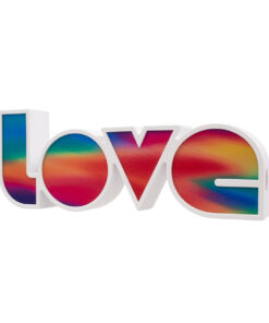 GloboStar® 76553 Μοντέρνο Επιτραπέζιο Διακοσμητικό Φωτιστικό LED Σήμανσης MULTICOLOR LOVE 2W με Διακόπτη On/Off & Καλώδιο Τροφοδοσίας USB – Μπαταρίας 3xAAA (Δεν Περιλαμβάνονται) Ψυχρό Λευκό 6000K