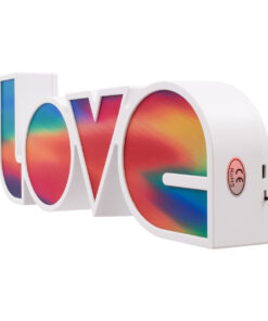 GloboStar® 76553 Μοντέρνο Επιτραπέζιο Διακοσμητικό Φωτιστικό LED Σήμανσης MULTICOLOR LOVE 2W με Διακόπτη On/Off & Καλώδιο Τροφοδοσίας USB – Μπαταρίας 3xAAA (Δεν Περιλαμβάνονται) Ψυχρό Λευκό 6000K
