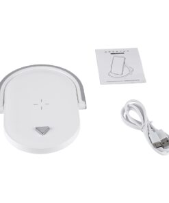 GloboStar® ECLIPSE 76559 Μοντέρνο Επιτραπέζιο Φωτιστικό Πορτατίφ LED 15W 1200lm 180° AC 230V – με Ασύρματη Φόρτιση – Wireless Charger – Διακόπτη Αφής με 3 Εντάσεις Φωτισμού Φυσικό Λευκό 4500K Dimmable – Μ17 x Π13 x Υ10 – Λευκό