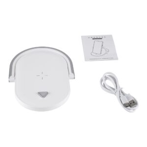 GloboStar® ECLIPSE 76559 Μοντέρνο Επιτραπέζιο Φωτιστικό Πορτατίφ LED 15W 1200lm 180° AC 230V – με Ασύρματη Φόρτιση – Wireless Charger – Διακόπτη Αφής με 3 Εντάσεις Φωτισμού Φυσικό Λευκό 4500K Dimmable – Μ17 x Π13 x Υ10 – Λευκό