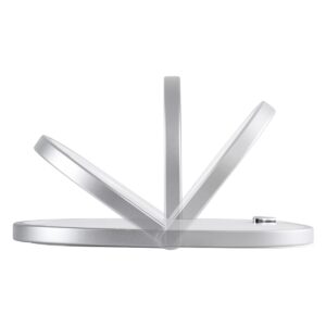 GloboStar® ECLIPSE 76559 Μοντέρνο Επιτραπέζιο Φωτιστικό Πορτατίφ LED 15W 1200lm 180° AC 230V – με Ασύρματη Φόρτιση – Wireless Charger – Διακόπτη Αφής με 3 Εντάσεις Φωτισμού Φυσικό Λευκό 4500K Dimmable – Μ17 x Π13 x Υ10 – Λευκό