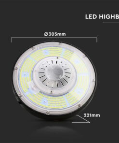 LED Καμπάνα 200W Dimmable V-TAC Pro Μαύρη 37000lm Φυσικό Λευκό 4000K IP65 – 7656