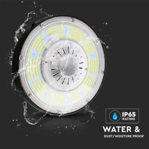LED Καμπάνα 200W Dimmable V-TAC Pro Μαύρη 37000lm Φυσικό Λευκό 4000K IP65 – 7656
