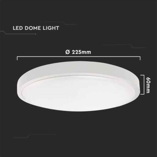 LED πλαφονιέρα 18W SMD στρογγυλή φυσικό λευκό 4000K IP44 με λευκό σώμα με ανιχνευτή μικροκυμάτων V-TAC – 7660