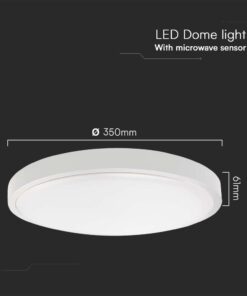 Πλαφονιέρα Οροφής LED 24W SMD 3000K IP44 Λευκού Χρώματος με Ανιχνευτή μικροκυμάτων V-TAC – 76621