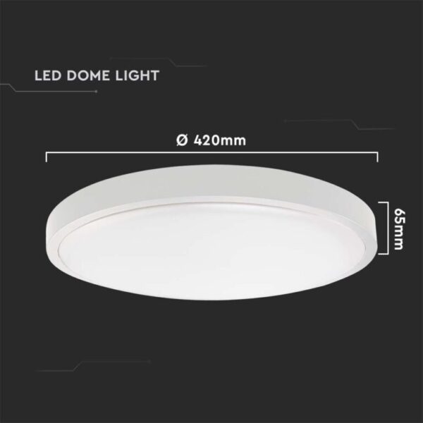 LED πλαφονιέρα 30W SMD στρογγυλή φυσικό λευκό 4000K IP44 με λευκό σώμα με ανιχνευτή μικροκυμάτων V-TAC – 7665