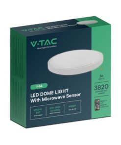 Πλαφονιέρα Οροφής LED 36W SMD 4000K IP44 Λευκού Χρώματος με Ανιχνευτή μικροκυμάτων V-TAC – 76651