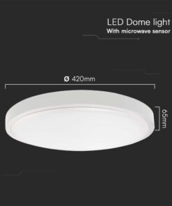 Πλαφονιέρα Οροφής LED 36W SMD 4000K IP44 Λευκού Χρώματος με Ανιχνευτή μικροκυμάτων V-TAC – 76651