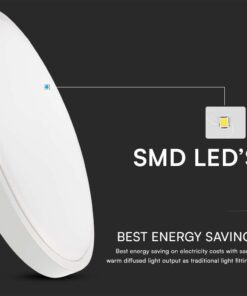 Πλαφονιέρα Οροφής LED 36W SMD 4000K IP44 Λευκού Χρώματος με Ανιχνευτή μικροκυμάτων V-TAC – 76651