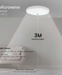 18W LED Πλαφονιέρα Τετράγωνη 30×30 Λευκή με Ανιχνευτή Κίνησης SAMSUNG Chip 1830lm 4000K IP44 V-TAC – 76661-24