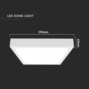 LED πλαφονιέρα 24W SMD τετράγωνη φυσικό λευκό 4000K IP44 με λευκό σώμα με ανιχνευτή μικροκυμάτων V-TAC – 7667