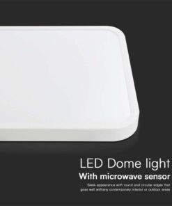 Πλαφονιέρα Τετράγωνη LED 36W 4000K IP44 με Ανιχνευτή Κίνησης Λευκή V-TAC Samsung Chip – 76681-24