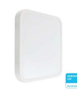 Πλαφονιέρα Τετράγωνη LED 36W 4000K IP44 με Ανιχνευτή Κίνησης Λευκή V-TAC Samsung Chip – 76681-24