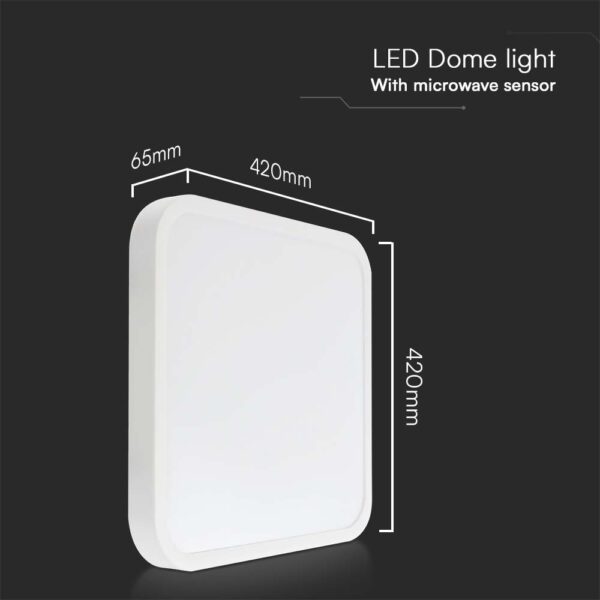 Φωτιστικό Οροφής LED 36W LED 4000K Με Ανιχνευτή Κίνησης IP44 Λευκού Χρώματος V-TAC – 76681