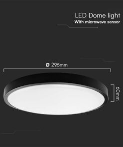 Φωτιστικό Οροφής LED 18W 4000K IP44 με Ανιχνευτή Κίνησης Μαύρου Χρώματος V-TAC – 76691VT