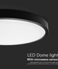 Φωτιστικό Οροφής LED 18W 4000K IP44 με Ανιχνευτή Κίνησης Μαύρου Χρώματος V-TAC – 76691VT