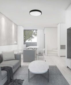 LED πλαφονιέρα 30W SMD στρογγυλή φυσικό λευκό 4000K IP44 με μαύρο σώμα με ανιχνευτή μικροκυμάτων V-TAC – 7671