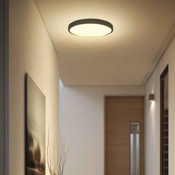 Πλαφονιέρα Στρογγυλή LED 36W 4000K IP44 με Ανιχνευτή Κίνησης Μαύρη V-TAC Samsung Chip – 76711-24