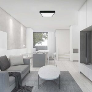 LED πλαφονιέρα 18W SMD τετράγωνη φυσικό λευκό 4000K IP44 με μαύρο σώμα με ανιχνευτή μικροκυμάτων V-TAC – 7672