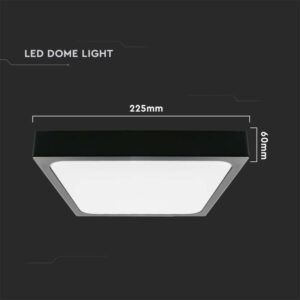 LED πλαφονιέρα 18W SMD τετράγωνη φυσικό λευκό 4000K IP44 με μαύρο σώμα με ανιχνευτή μικροκυμάτων V-TAC – 7672
