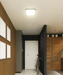 Πλαφονιέρα Τετράγωνη LED 36W 4000K IP44 με Ανιχνευτή Κίνησης Μαύρη V-TAC Samsung Chip – 76741-24