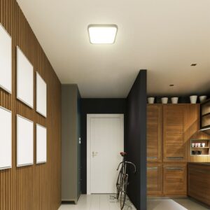 Πλαφονιέρα Τετράγωνη LED 36W 4000K IP44 με Ανιχνευτή Κίνησης Μαύρη V-TAC Samsung Chip – 76741-24