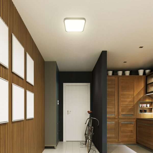 Πλαφονιέρα Τετράγωνη LED 36W 4000K IP44 με Ανιχνευτή Κίνησης Μαύρη V-TAC Samsung Chip – 76741-24