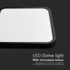 Πλαφονιέρα Τετράγωνη LED 36W 4000K IP44 με Ανιχνευτή Κίνησης Μαύρη V-TAC Samsung Chip – 76741-24