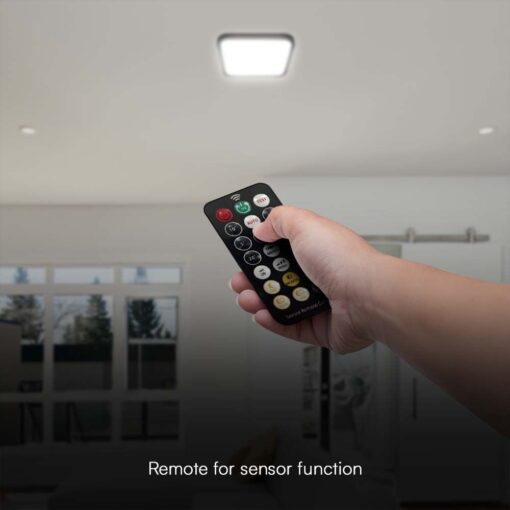 Πλαφονιέρα Τετράγωνη LED 36W 4000K IP44 με Ανιχνευτή Κίνησης Μαύρη V-TAC Samsung Chip – 76741-24