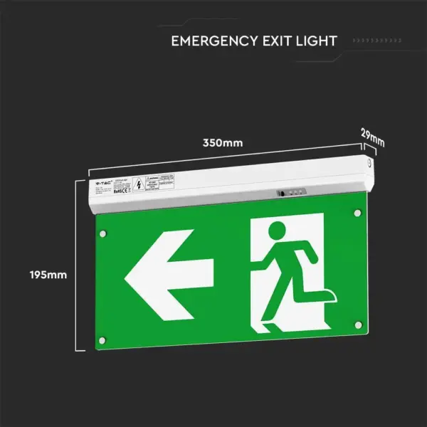 Φωτιστικό Ασφαλείας 4σε1  EXIT με κουμπί δοκιμής και RF Control 6000K V-TAC – 7675