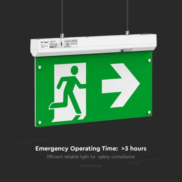 Φωτιστικό Ασφαλείας 4σε1  EXIT με κουμπί δοκιμής και RF Control 6000K V-TAC – 7675
