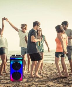 Επαναφορτιζόμενο φορητό ηχείο 20W με ενσύρματο μικρόφωνο και χειρισμό RF (2*6.5inch) V-TAC – 7676