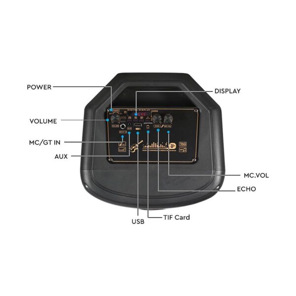 Φορητό Ασύρματο Επαναφορτιζόμενο Ηχείο Bluetooth 600W  RGB LED Τηλεχειριστήριο & Μικρόφωνο Καραόκε – 7677