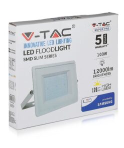 LED Προβολέας 100W V-TAC PRO Samsung Chip Λευκός 100° 12000lm Αδιάβροχος IP65 Ψυχρό Λευκό 6400K – 769