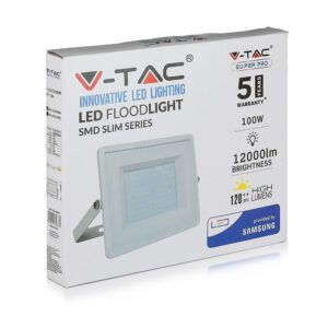 LED Προβολέας 100W V-TAC PRO Samsung Chip Λευκός 100° 12000lm Αδιάβροχος IP65 Ψυχρό Λευκό 6400K – 769